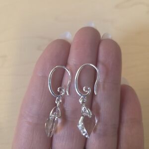 Elegant Silver Crystal Drop Earrings